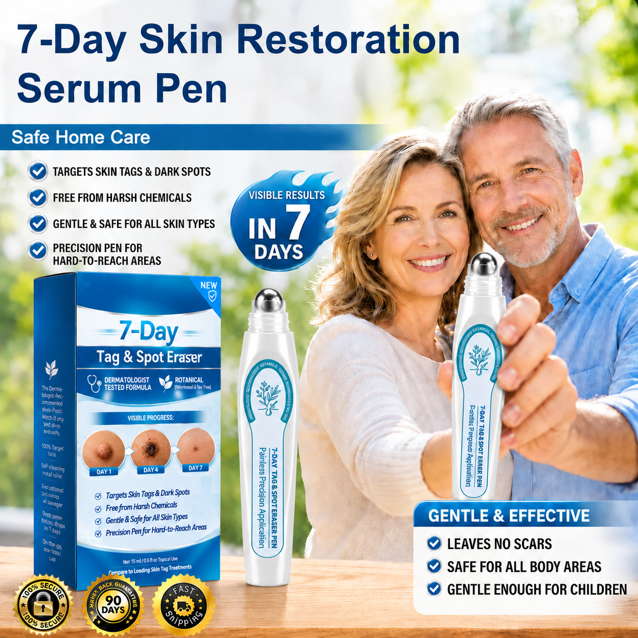 7-Day Skin Tag & Spot Eraser Painless & Scar-Free Advanced Imperfection Removal Rollerball Pen