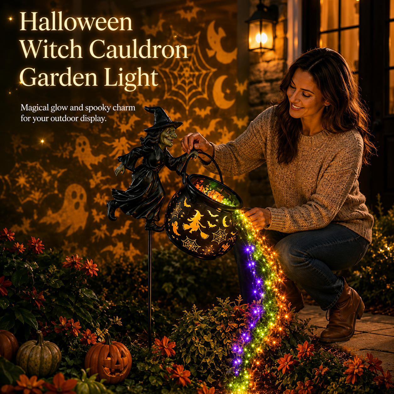 🎃 🎁Today 60% OFF🎁Halloween Witch Cauldron Garden Lamp
