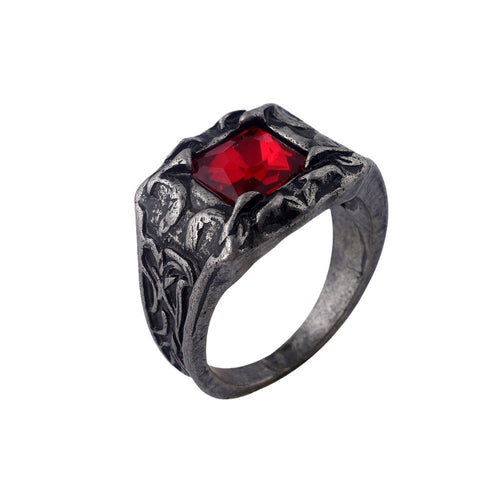 Dark Souls 3 Ring GameDragon Snake Bite Blood Ring Black Red Blue Gemstone Retro Style Ring