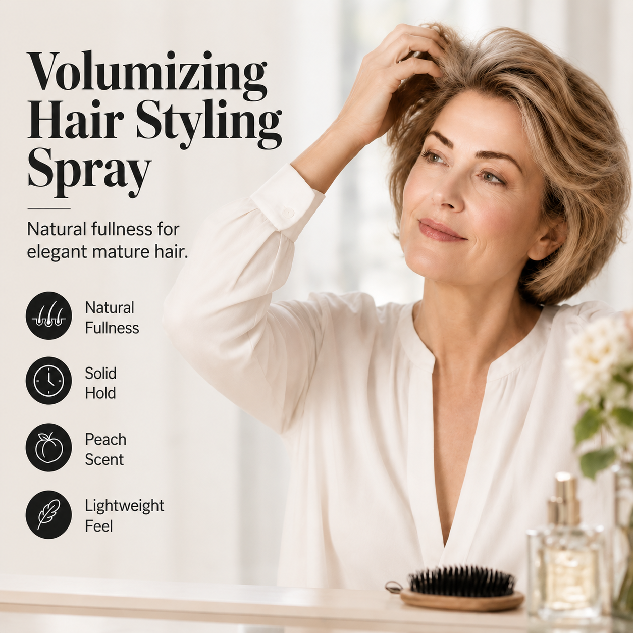 90ml Fluffy Hair Shaping Spray Long Lasting Volumizing Mist with Peach Fragrance